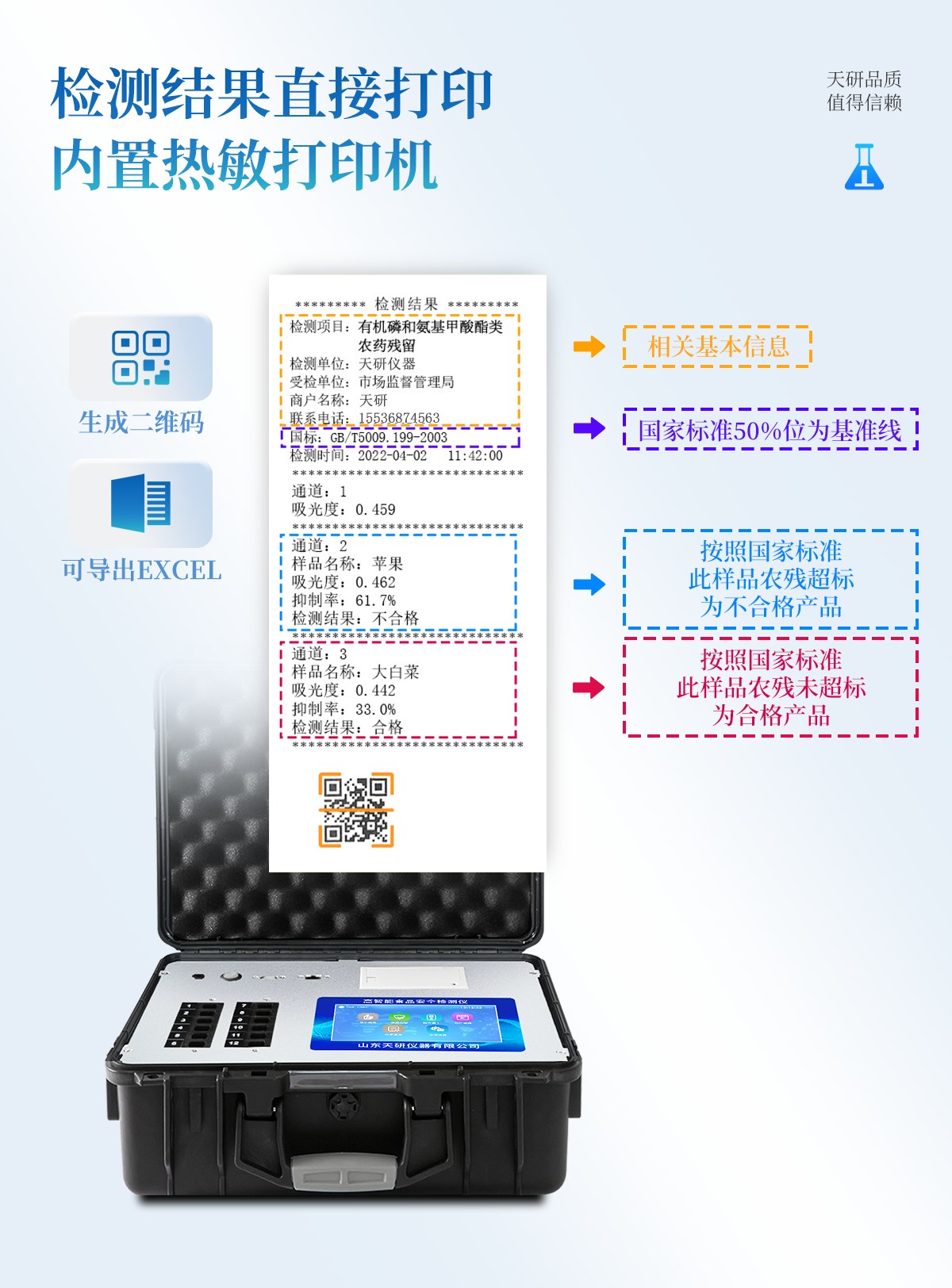 6通道便携式食品检测仪