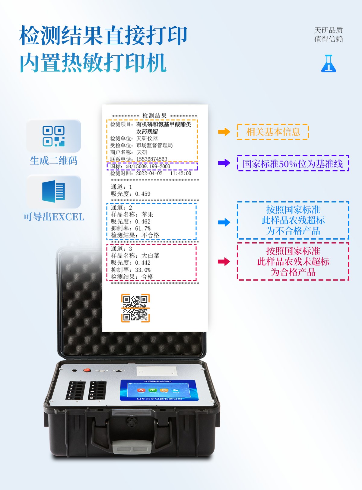 茶叶6通道农药残留检测仪