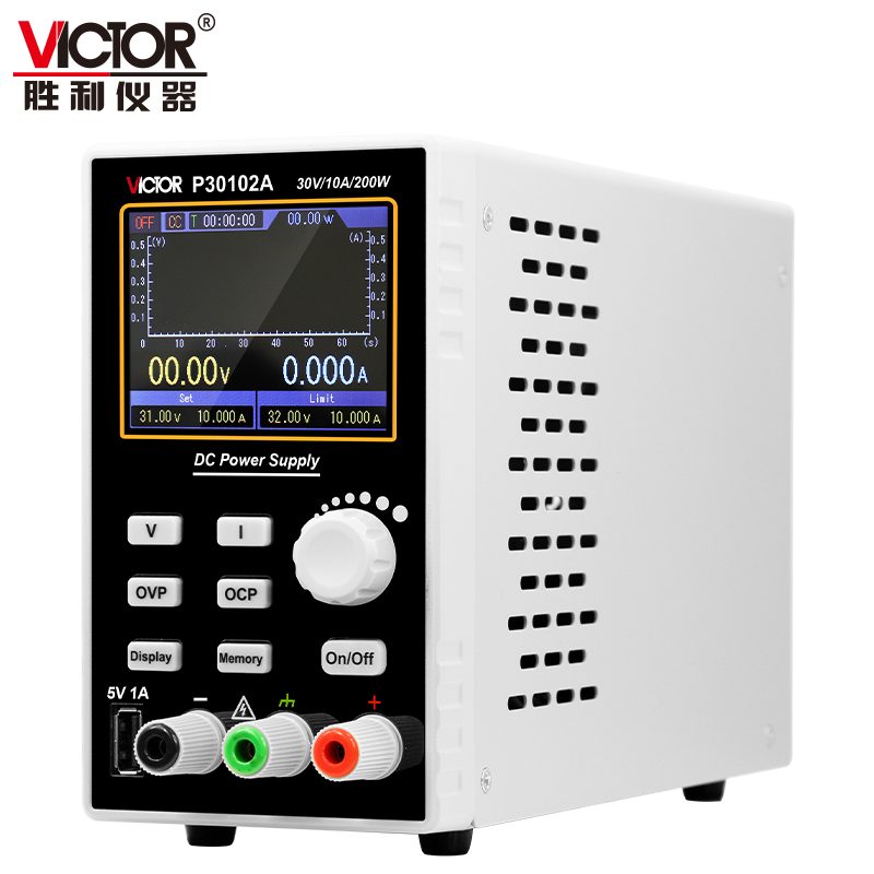 VICTOR P30051A/P30102A/P60102A/P60053A/P30103A/P60103A/P80104A/P80205A开关型单通道彩屏直流稳压电源