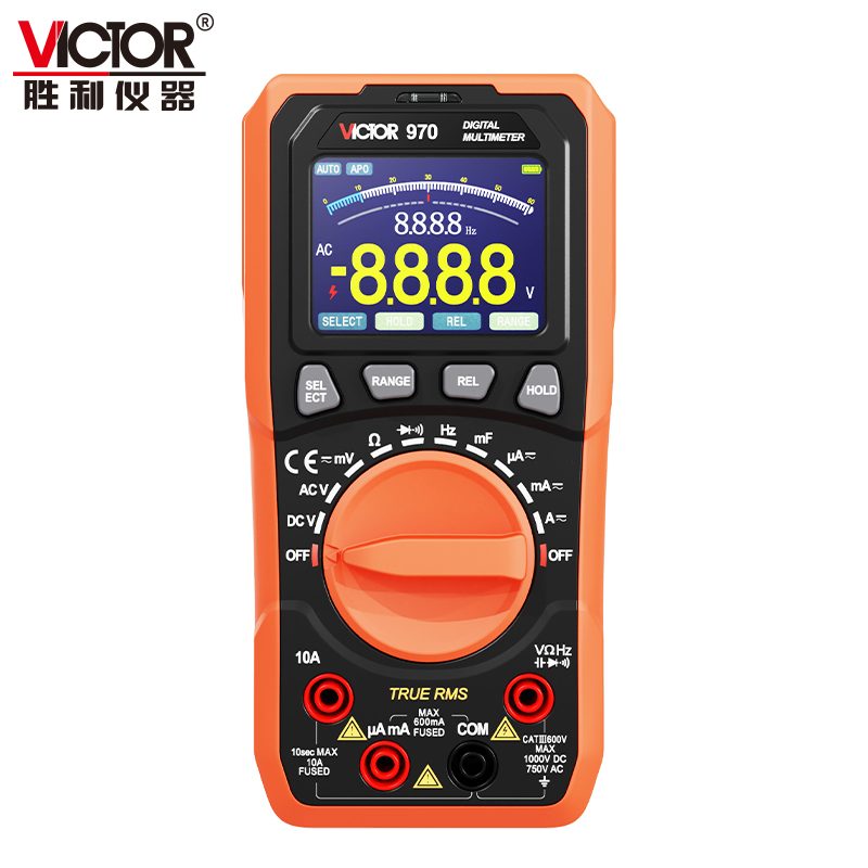 VICTOR 970彩屏锂电数字万用表