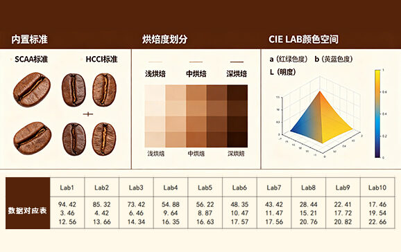 1.专业咖啡指标，精准量化烘焙度