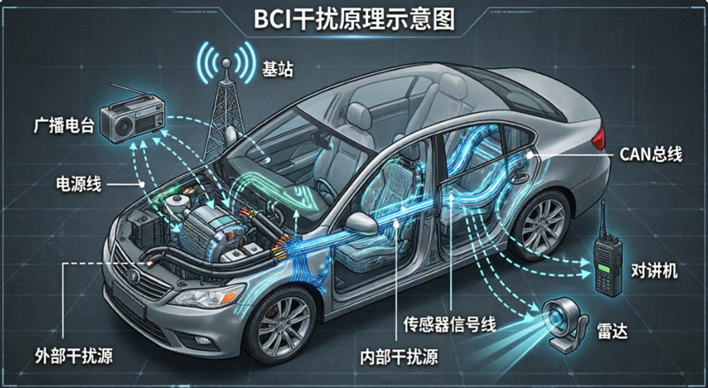 汽车电子ISO 11452-4线束激励法试验方法及100mA@10kHz选型配置方案