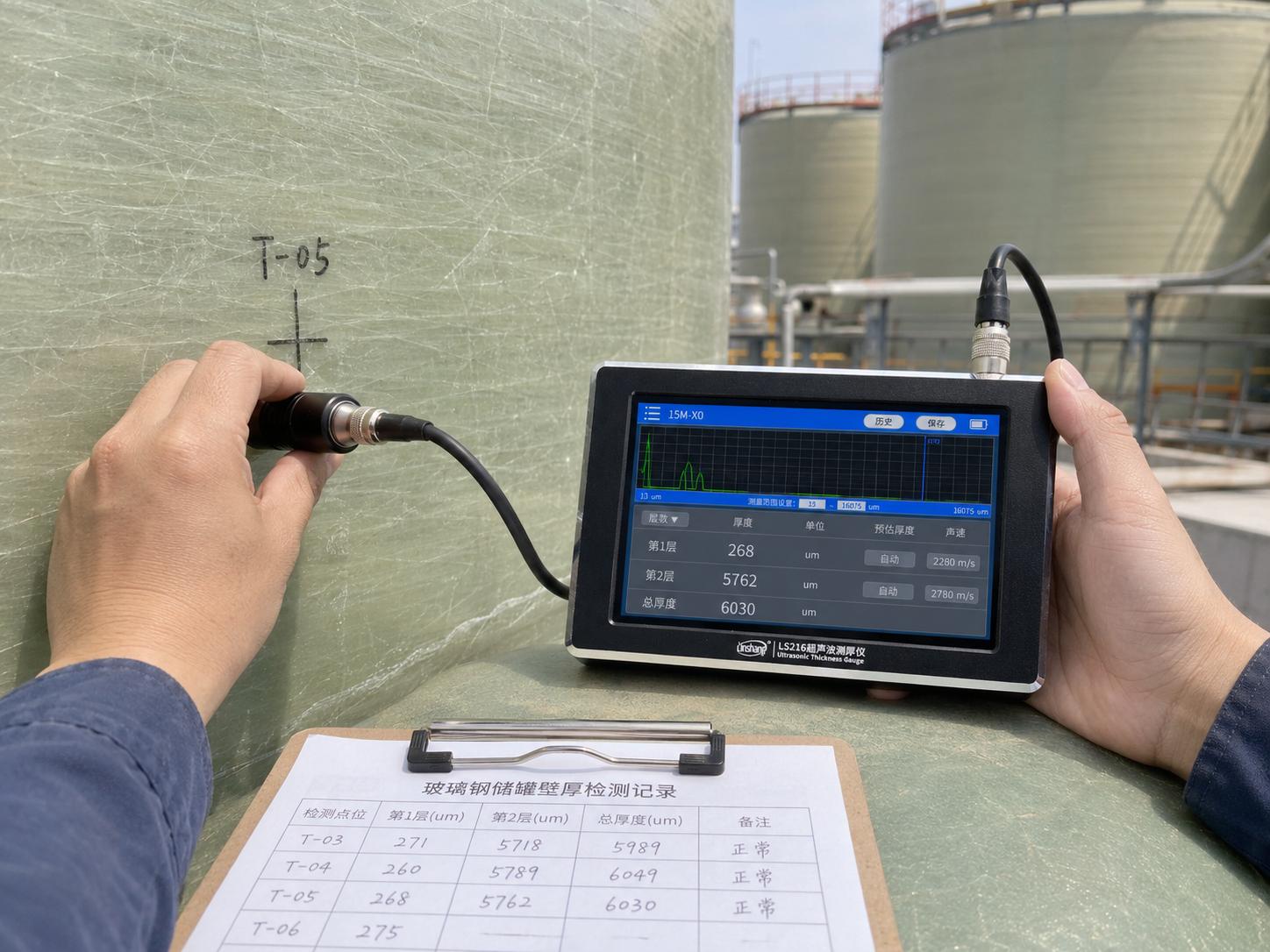 林上 LS216 玻璃钢测厚仪在储罐、管道和复合材料设备中的选型思路