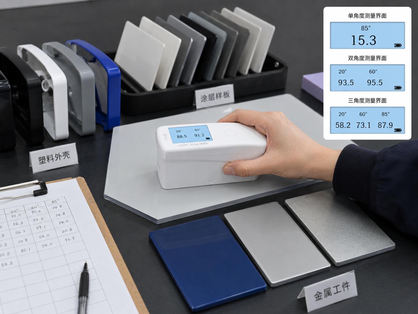 双角度光泽度仪选型要点：涂料、塑胶、金属、石材与木制品表面光泽检测方案