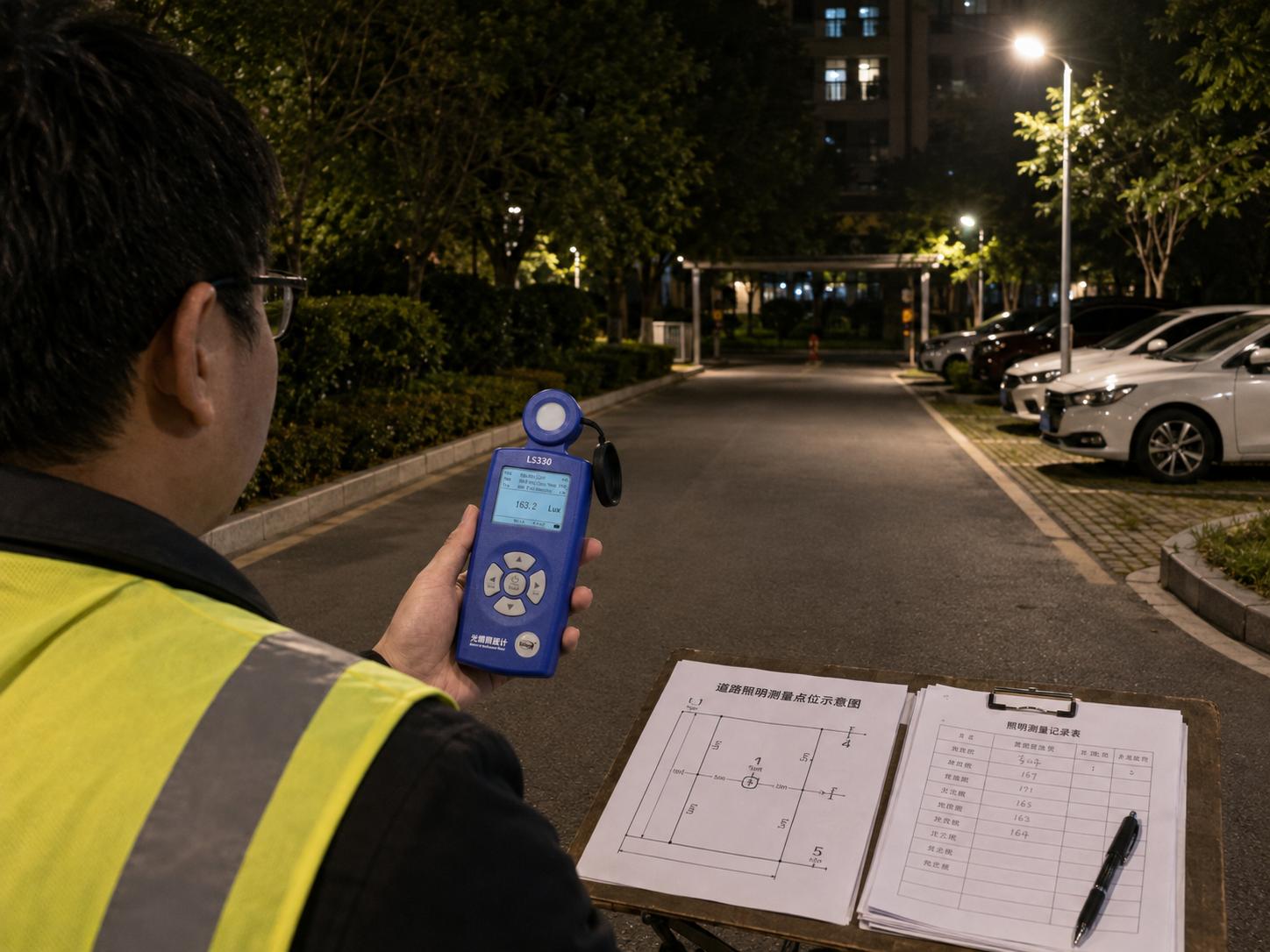路灯照度测试仪怎么用于道路照明验收？从照度均匀性到光品质复核