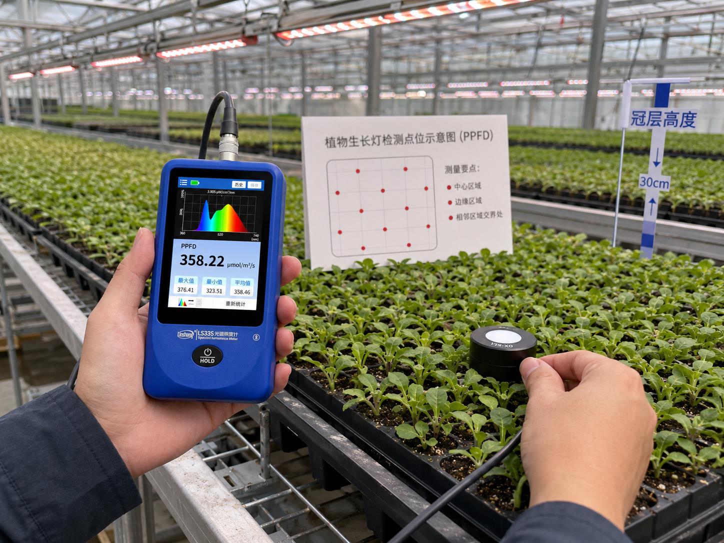 植物生长灯PPFD与光谱检测 植物生长灯PPFD与光谱检测
