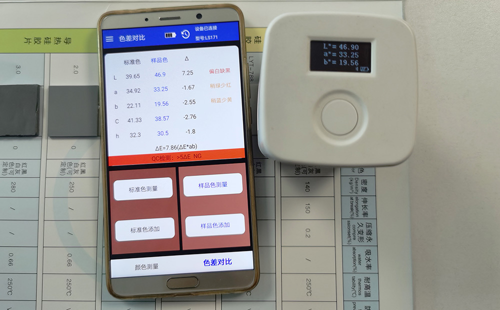 用LS171测量红色发泡硅胶 用LS171测量红色发泡硅胶