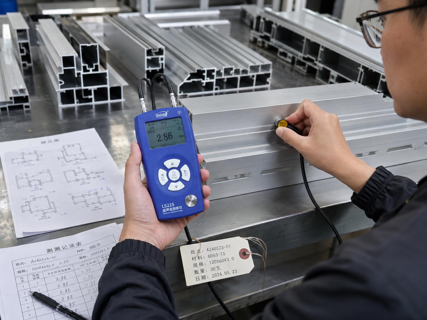 林上LS215铝型材超声波测厚仪应用方案：从壁厚检测到质量留档