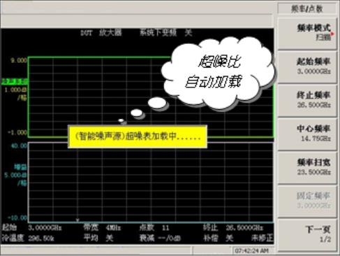 智能噪声源超噪比电子存储，和噪声系数测试仪连接后超噪比自动加载