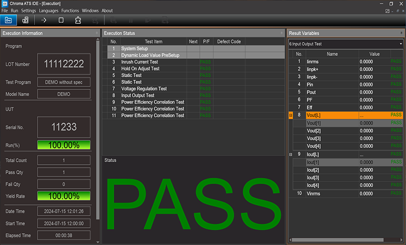 Chroma 8000 ATS SoftPanel