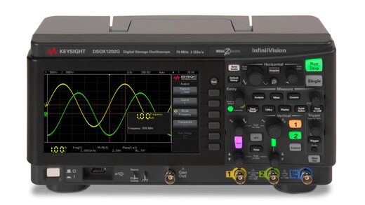 DSOX1202G 示波器：70/100/200 MHz，2 个模拟通道，内置波形发生器