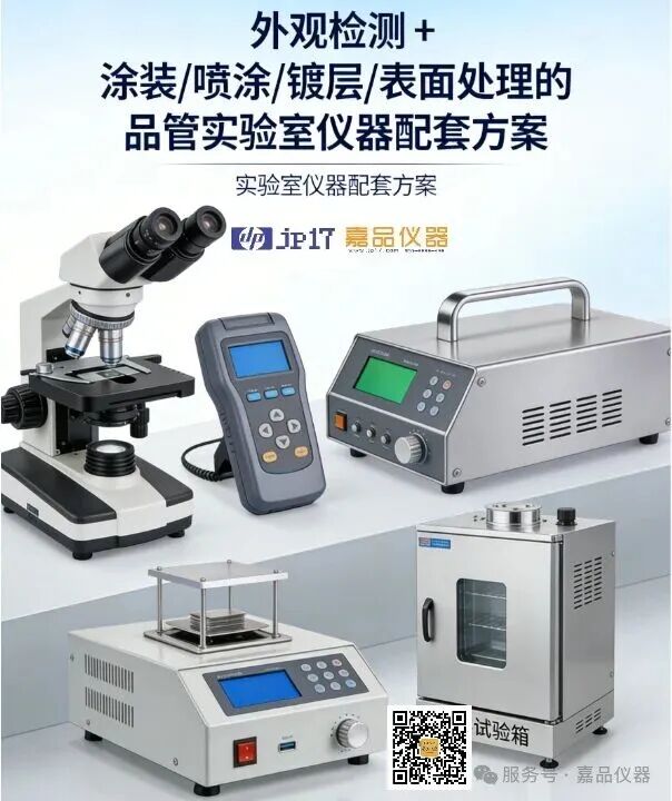 一份专门用于：外观检测 + 涂装 / 喷涂 / 镀层 / 表面处理的品管实验室仪器配套方案